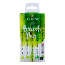 Load image into Gallery viewer, Ecoline Brush Pen Set of 5 - Green