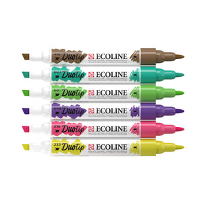 Ecoline Duotip Marker Botanic Set, 6 Colors