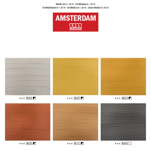 Amsterdam Standard Series Acrylic, Metallic Set 6x20ml