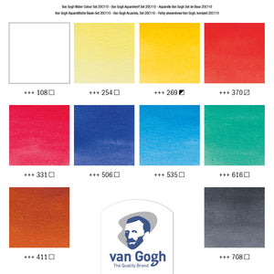 Van Gogh Watercolor, General Selection 10x10ml Tube Set