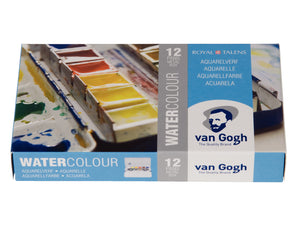 Van Gogh Watercolor Metal Box, General Color Selection - 12 Pans