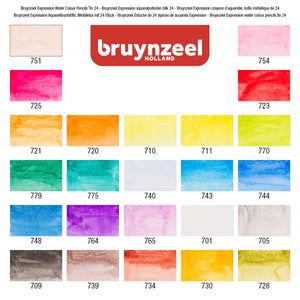 Bruynzeel Expression Watercolor Pencil Tin - 24 Colors
