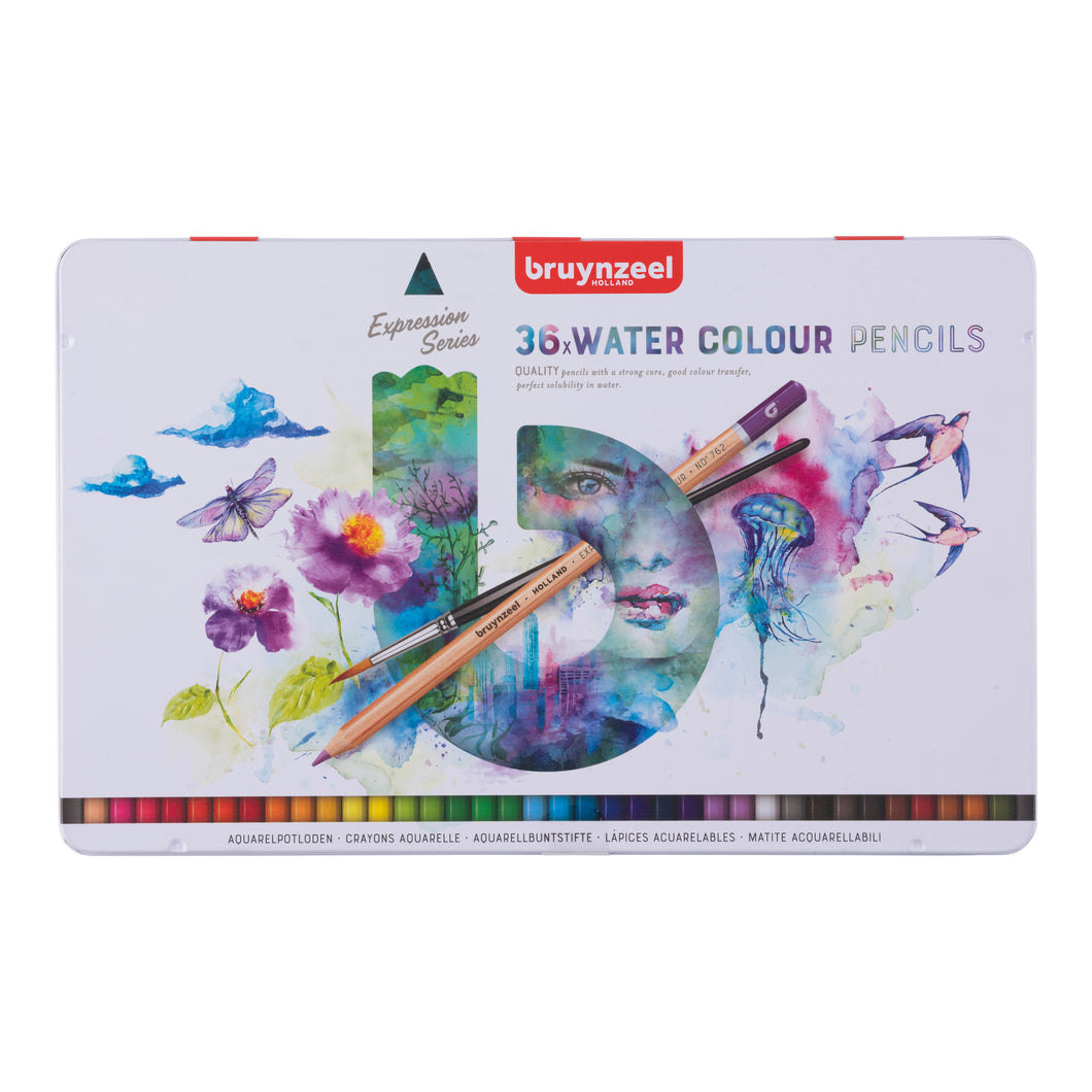 Bruynzeel Expression Watercolor Pencil Tin - 36 Colors