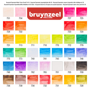 Bruynzeel Expression Watercolor Pencil Tin - 36 Colors