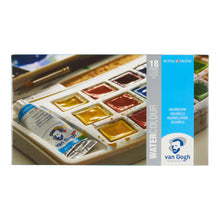 Load image into Gallery viewer, Van Gogh Watercolor Pocket Box, General Selection - 18 Pans + 2x10ml Tubes