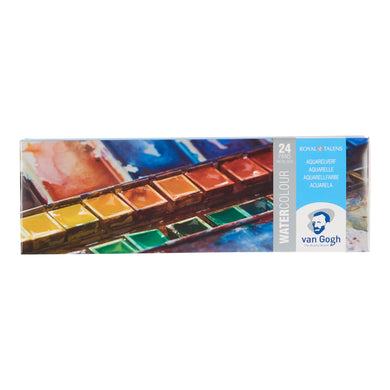 Van Gogh Watercolor Metal Box, General Color Selection - 24 Pans