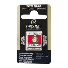 Load image into Gallery viewer, Rembrandt Watercolor Permanent Red Deep Half Pan
