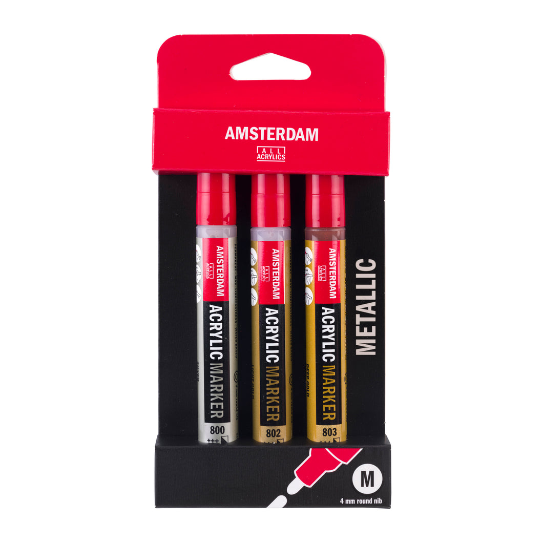 Amsterdam Acrylic Marker - Metallic Set 3x4mm