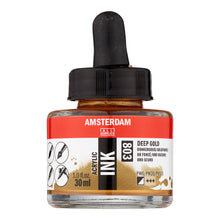Load image into Gallery viewer, Amsterdam Acrylic Ink Deep Gold 30ml