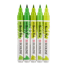 Load image into Gallery viewer, Ecoline Brush Pen Set of 5 - Green