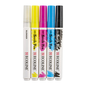 Ecoline Brush Pen Set of 5 - Primary