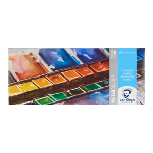 Van Gogh Watercolor Metal Box, General Color Selection - 36 Pans