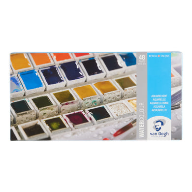 Van Gogh Watercolor Metal Box, General Color Selection - 48 Pans