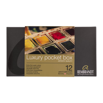 Rembrandt Watercolor Plastic Pocket Box Set - 12 Pans