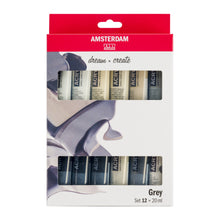 Load image into Gallery viewer, Amsterdam Standard Series Acrylic, Grey Set 12x20ml