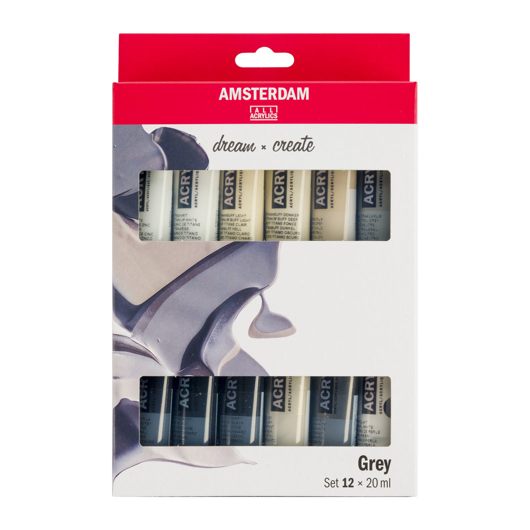 Amsterdam Standard Series Acrylic, Grey Set 12x20ml