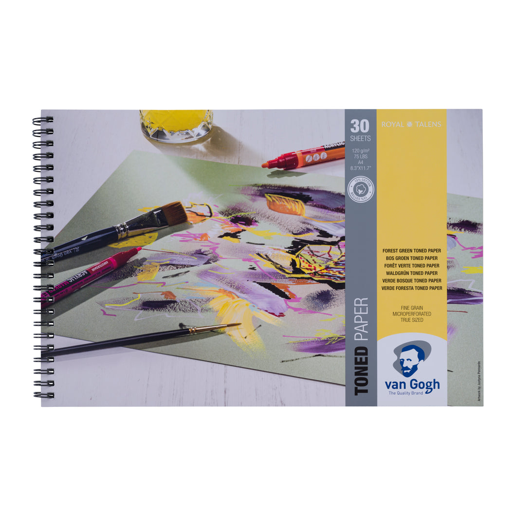 Van Gogh Toned Paper Forest Green A4, 120 g, 30 pages