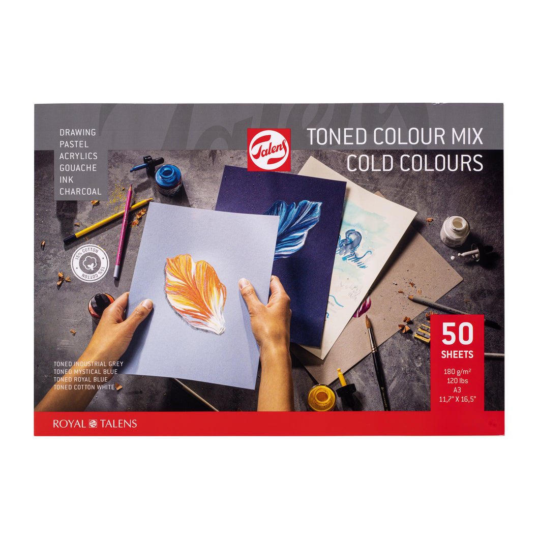 Talens Toned Cold Color Paper Pad A3, 180 g, 50 pages