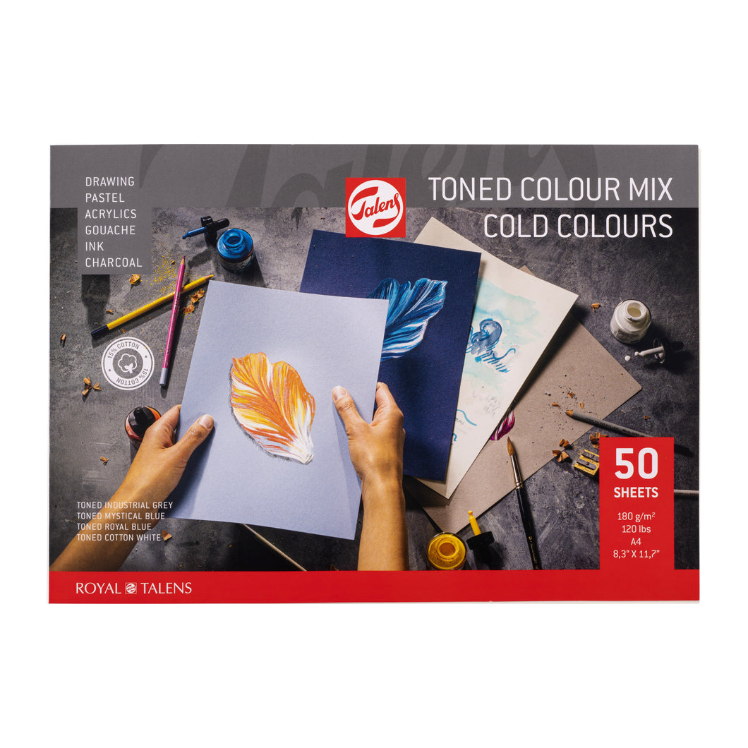 Talens Toned Cold Color Paper Pad A4, 180 g, 50 pages