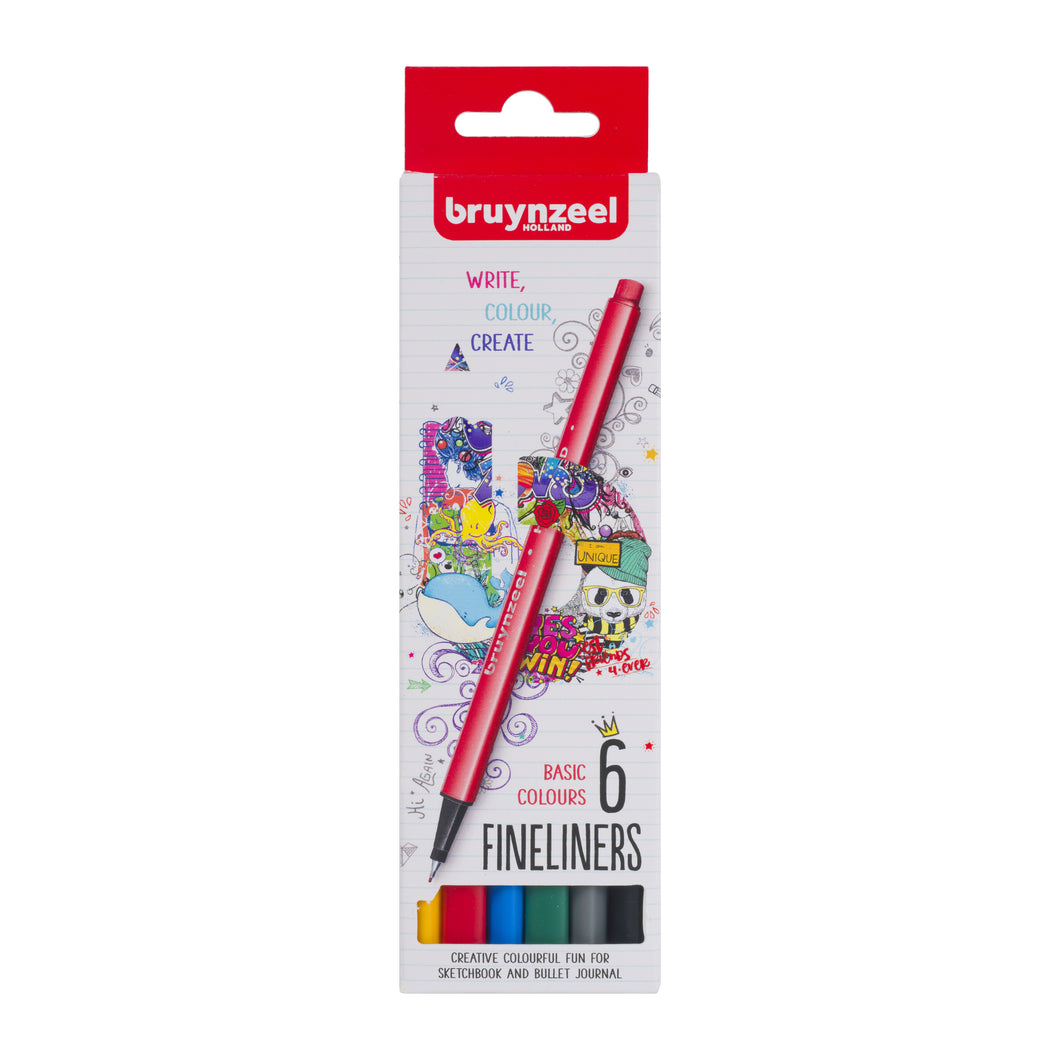 Bruynzeel Fineliner Basic Set - 6 Colors