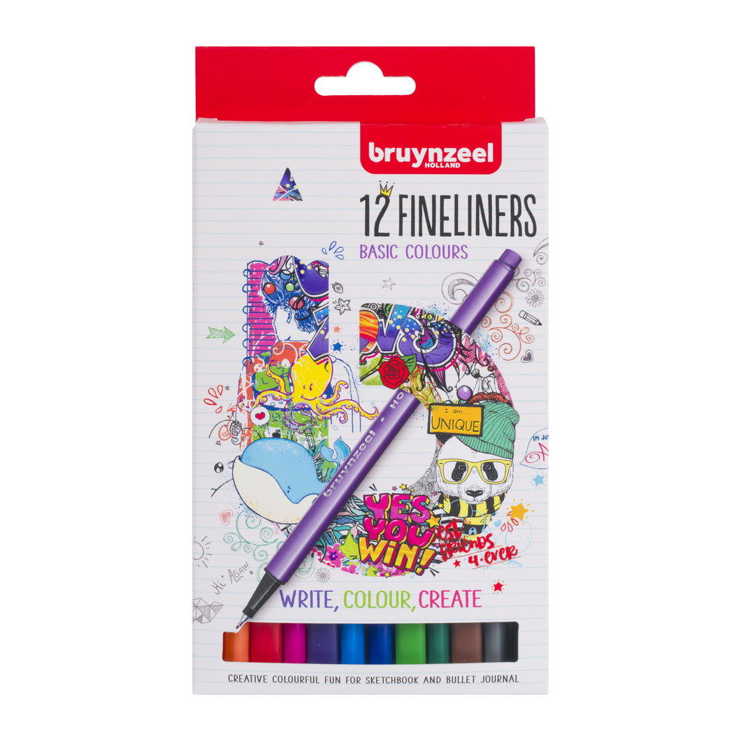 Bruynzeel Fineliner Set - 12 Colors