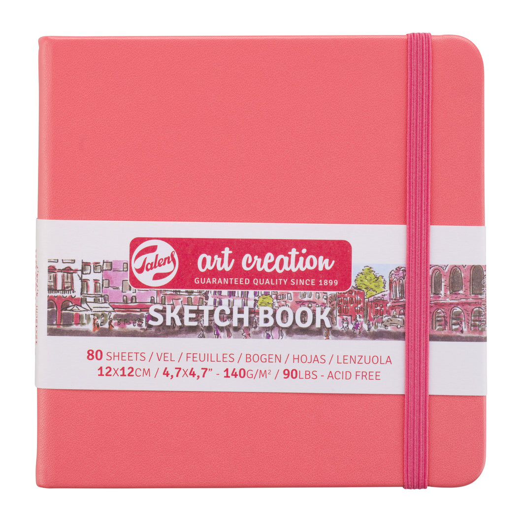 Talens Art Creation Sketchbook Coral Red | 12 x 12 cm, 140 g, 80 sheets