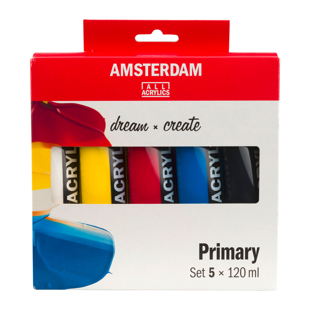 Amsterdam Standard Series Acrylic, Primary Set 5x120ml