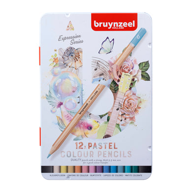 Bruynzeel Expression Color Pencil Tin - 12 Pastel Shades