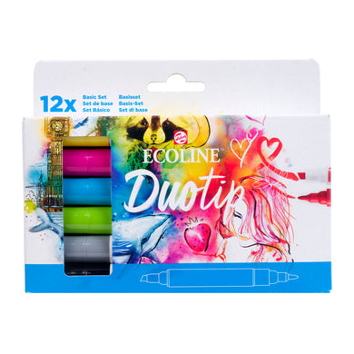 Ecoline Duotip Marker Basic Set, 12 Colors