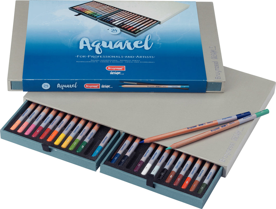Bruynzeel Design Watercolor Pencil Box - 24 Colors