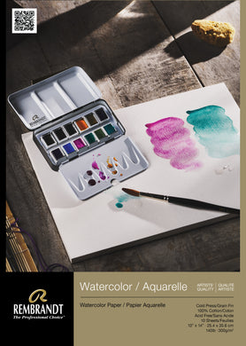 Rembrandt Cold Press Watercolor Paper Pad 10
