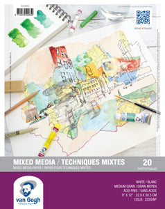 Van Gogh Mixed Media Paper Pad 9"x12", 220 g, 20 Sheets