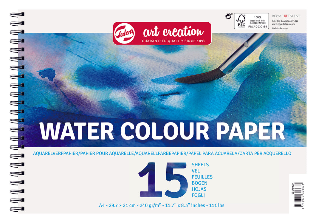 Talens Art Creation Watercolor Paper A4, 250 g, 15 Sheets