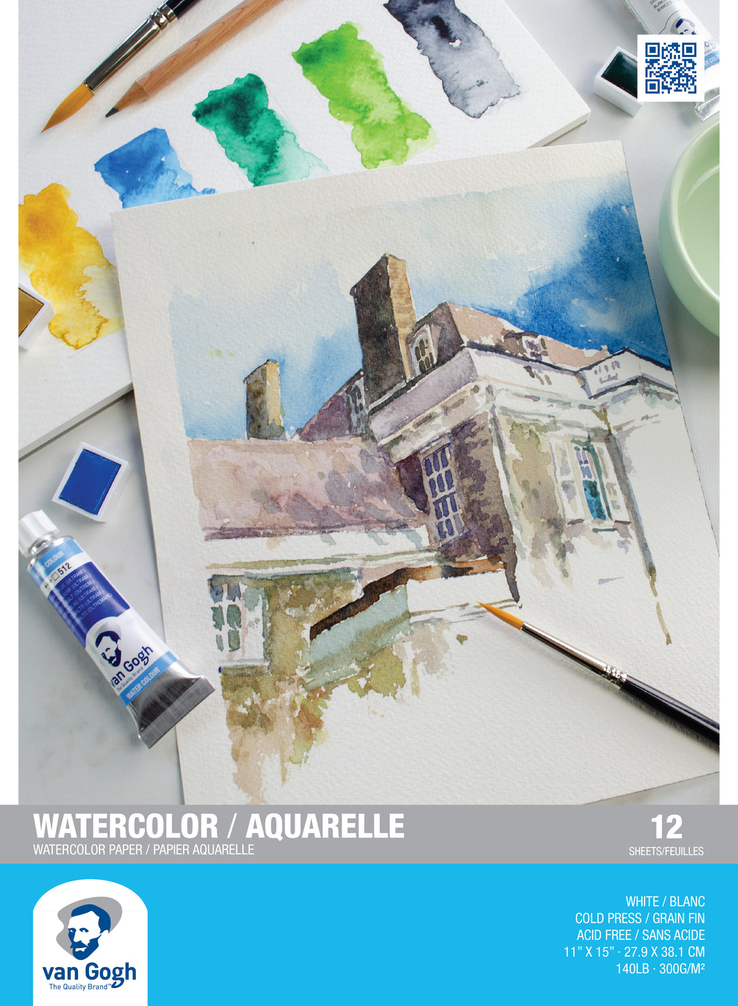 Van Gogh Cold Press White Watercolor Paper Pad 11