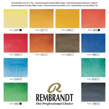 Load image into Gallery viewer, Rembrandt Professional Watercolor Paint, General Color Selection - 12 Pans