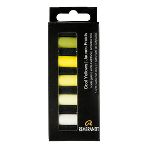 Rembrandt Soft Pastels Cool Yellows 5 Half Pastels Set