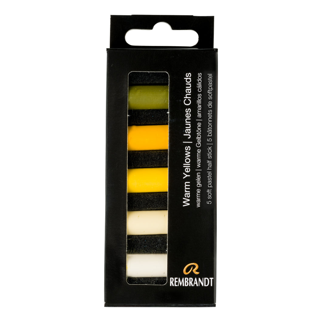 Rembrandt Soft Pastels Warm Yellows 5 Half Pastels Set