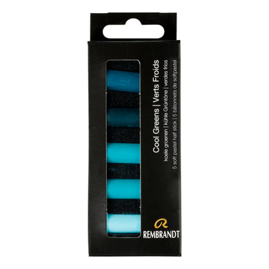 Rembrandt Soft Pastels Cool Green 5 Half Pastels Set