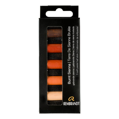 Rembrandt Soft Pastels Burnt Sienna 5 Half Pastels Set