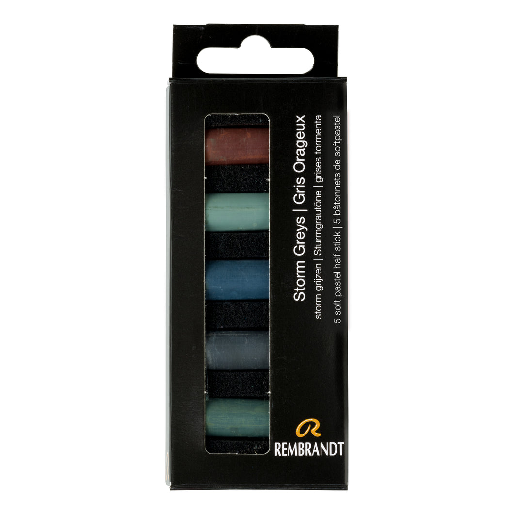 Rembrandt Soft Pastels Storm Greys 5 Half Pastels Set