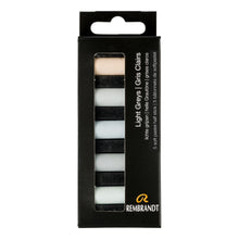 Load image into Gallery viewer, Rembrandt Soft Pastels Light Greys 5 Half Pastels Set