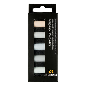 Rembrandt Soft Pastels Light Greys 5 Half Pastels Set