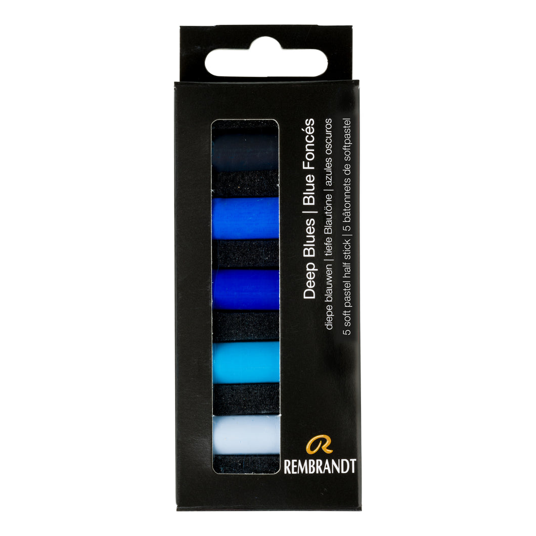 Rembrandt Soft Pastels Deep Blues 5 Half Pastels Set