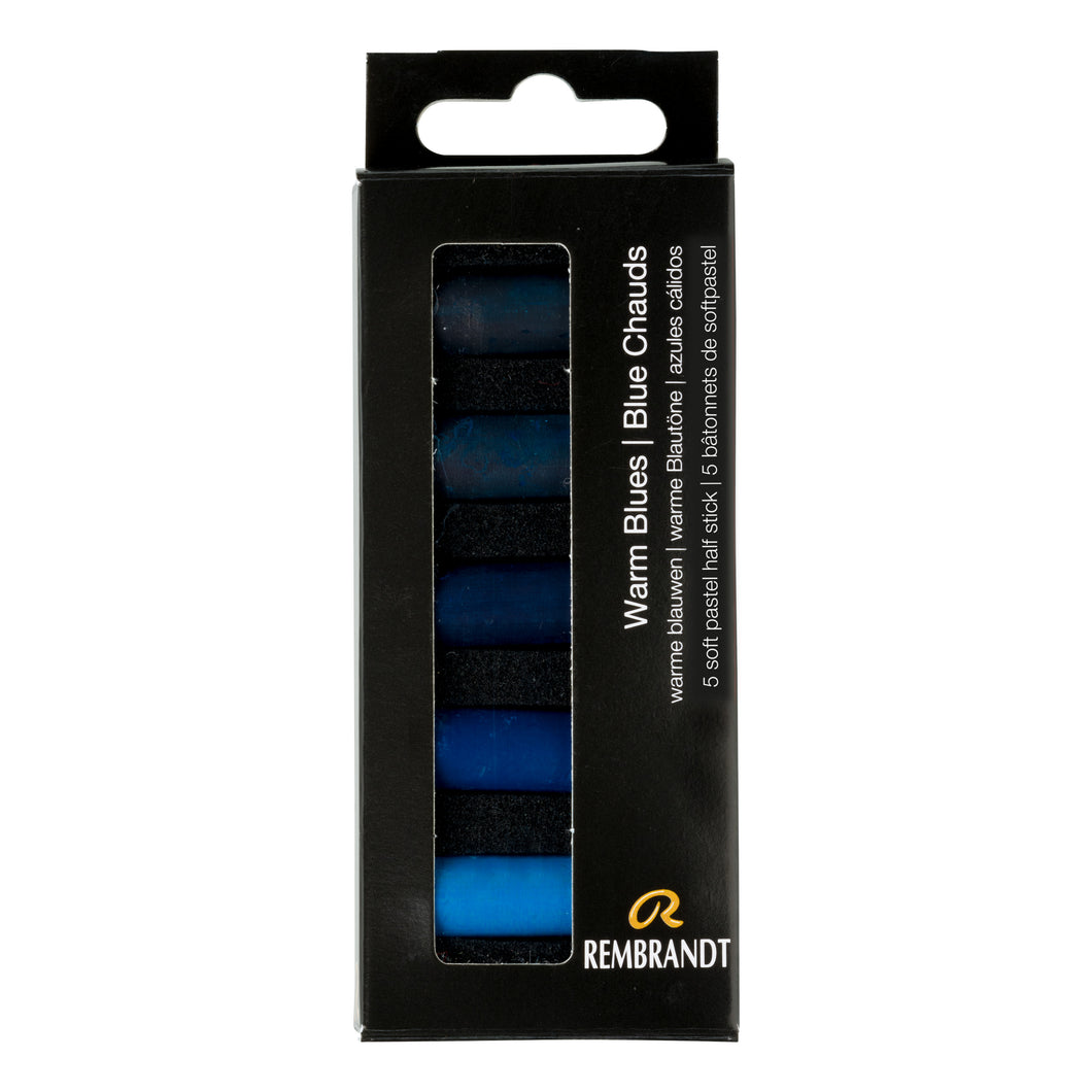 Rembrandt Soft Pastels Warm Blues 5 Half Pastels Set