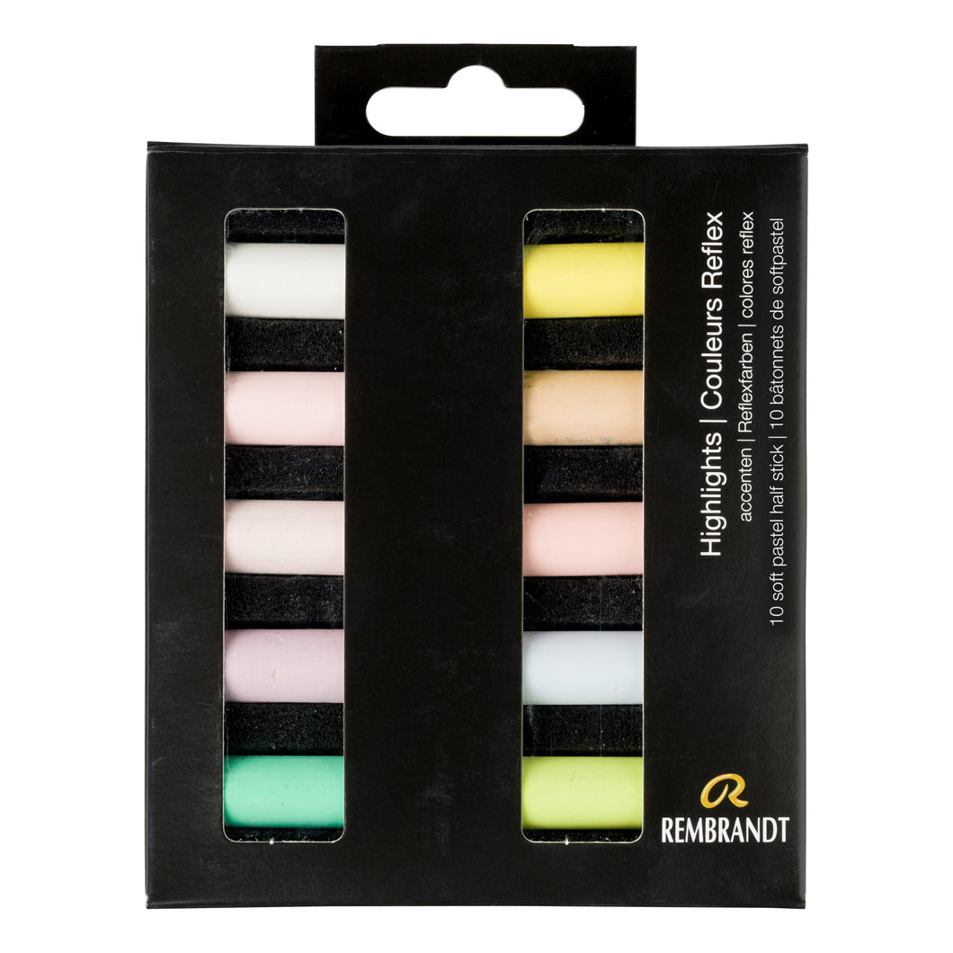 Rembrandt Soft Pastels Warm Yellows 10 Half Pastels Set