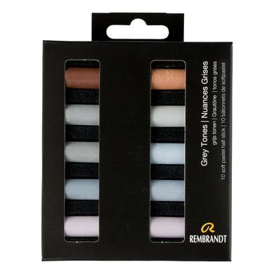 Rembrandt Soft Pastels Grey Tones 10 Half Pastels Set