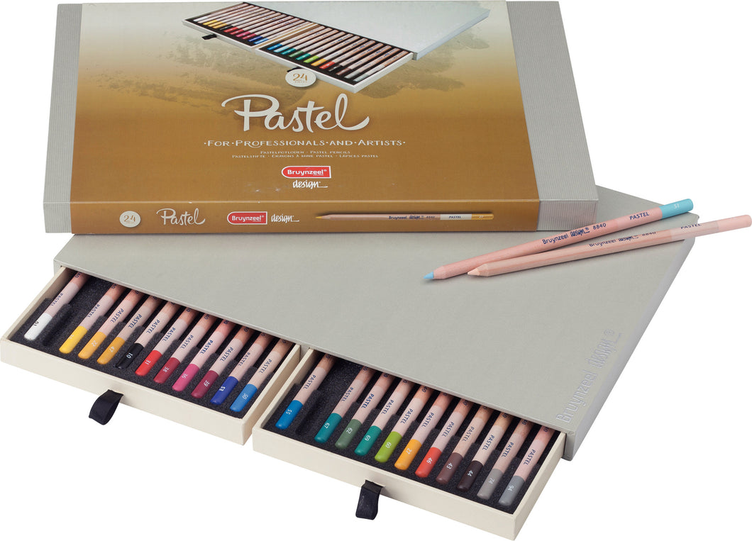 Bruynzeel Design Pastel Pencil Box - 24 Colors