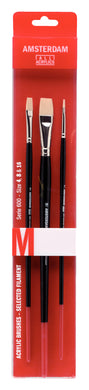 Amsterdam Brush Set, Series 600 (Sizes 4-8-16), Synthetic Flat